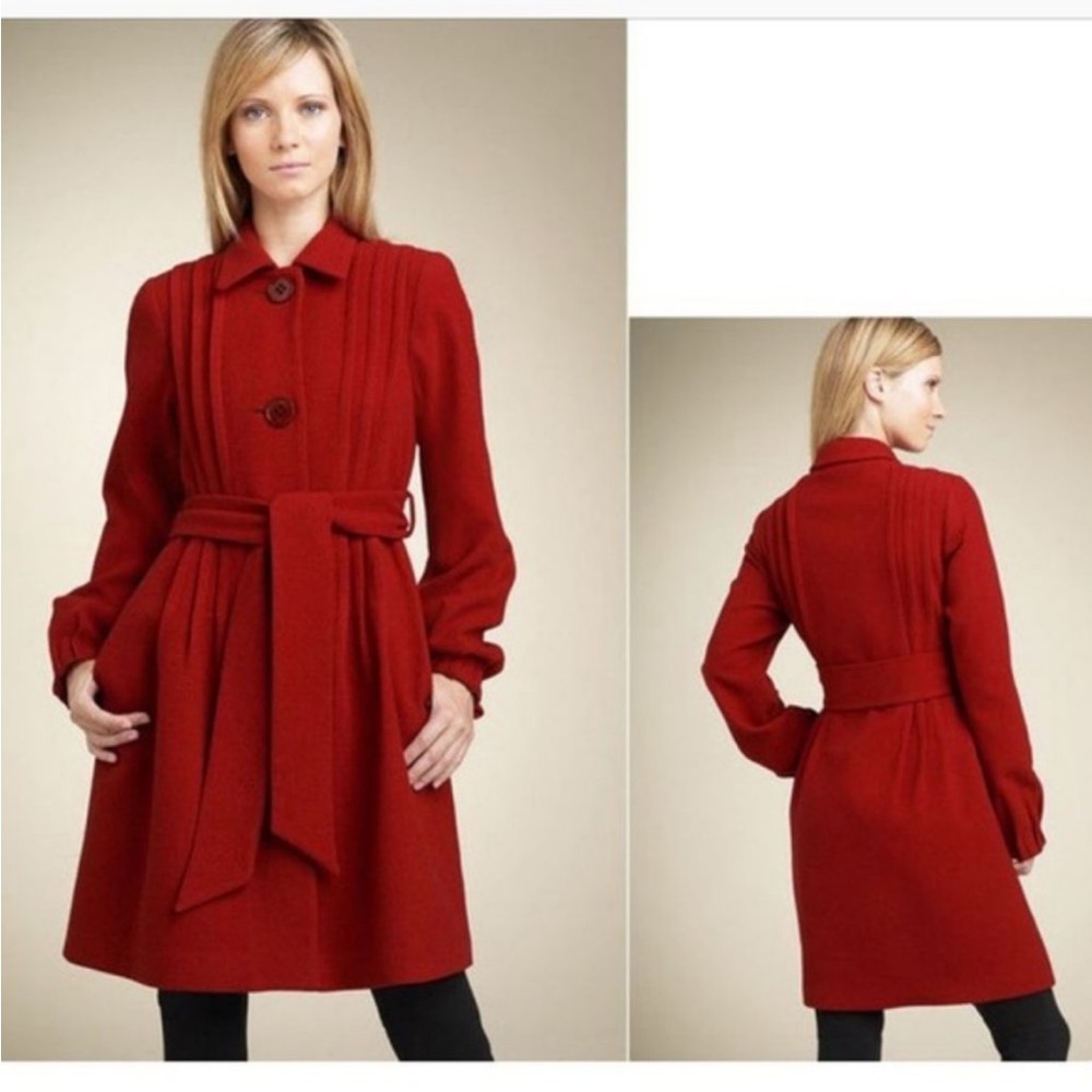 Theory Panya tie wool coat size small